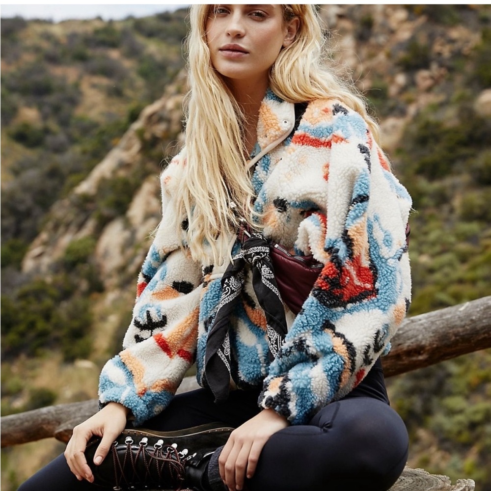 Free people fleece jacket.  Size S